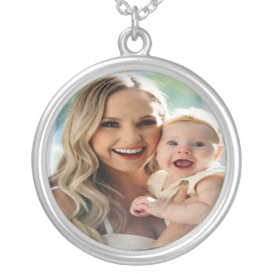 Add Baby Photo Personalize Customize Silver Plated Necklace