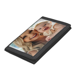Add Baby Photo Personalize Customize Tri-fold Wallet