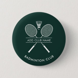 Add Badminton Club Name Rackets Icon Custom Green Button