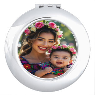 Add Beautiful Baby Photo Personalize Compact Mirror