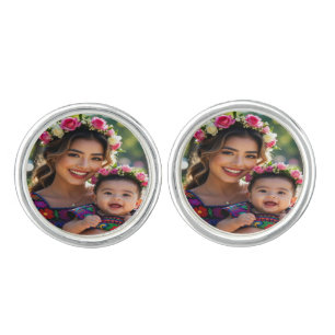 Add Beautiful Baby Photo Personalize Cufflinks