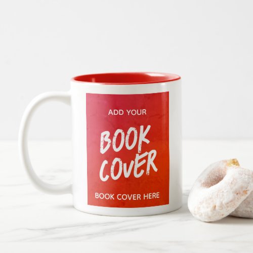 Add Book Cover Red Author Promotional Book Launch  Two_Tone Coffee Mug
