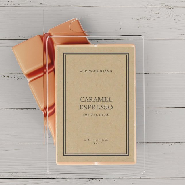 Add Brand Classic Gray Border Kraft Product Label (Creator Uploaded)