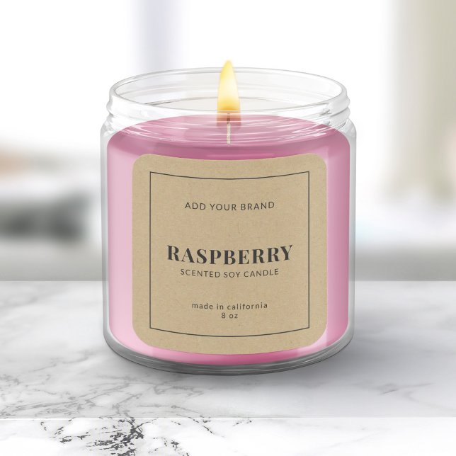 Add Brand Gray Border Rustic Kraft Product Label (Creator Uploaded)