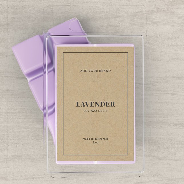 Add Brand Gray Border Rustic Kraft Product Label (Creator Uploaded)