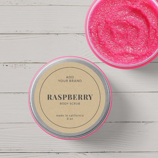 Add Brand Gray Border Rustic Kraft Product Label (Creator Uploaded)