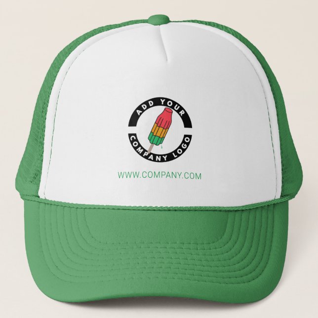 Add Brand Logo Business Staff Employee Trucker Hat (Front)