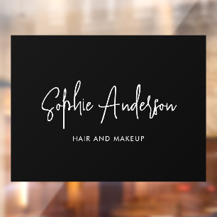 Add Brand Name Trendy Modern Script Custom Color Window Cling