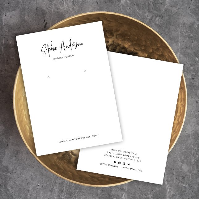 Add Brand Script Minimalist Earring Display Card (Creator Uploaded)