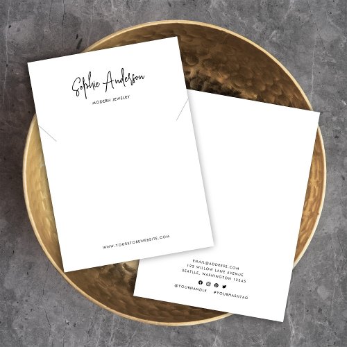 Add Brand Script Minimalist Necklace Display Card