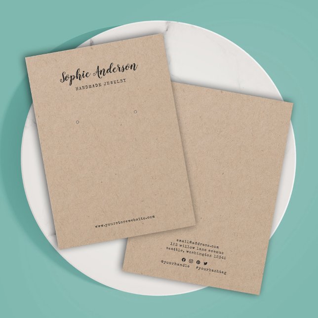 Add Brand Script Typewriter Earring Display Card (Creator Uploaded)