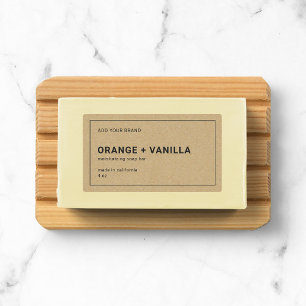 Add Brand Thin Gray Border Kraft Product Label