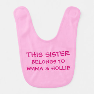 Add brother & sister names to baby sister's bib