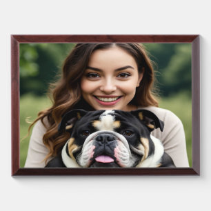 Add Bulldog Photo Personalize Customize Award Plaque