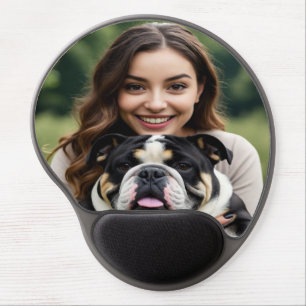 Add Bulldog Photo Personalize Customize Gel Mouse Pad