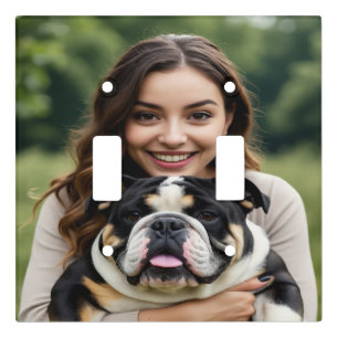 Add Bulldog Photo Personalize Customize Light Switch Cover