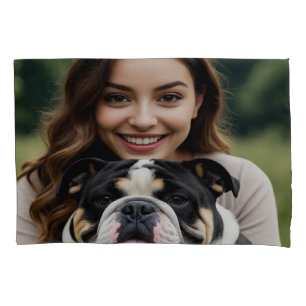 Add Bulldog Photo Personalize Customize Pillow Case