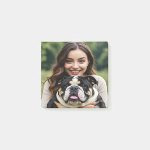 Add Bulldog Photo Personalize Customize Post-it Notes