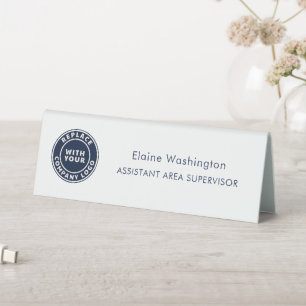 Add Business and Brand Logo Company Employees Table Tent