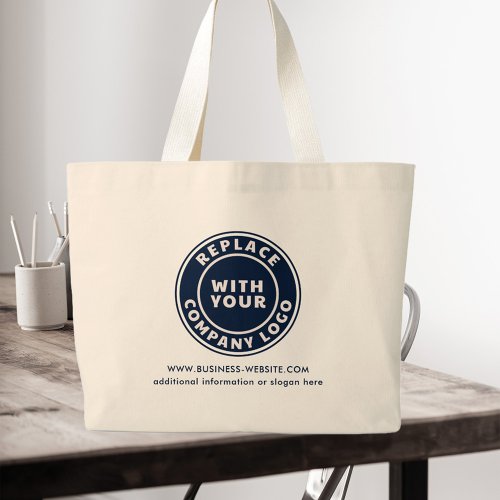 Add Business and Brand Logo Company Events Large Tote Bag