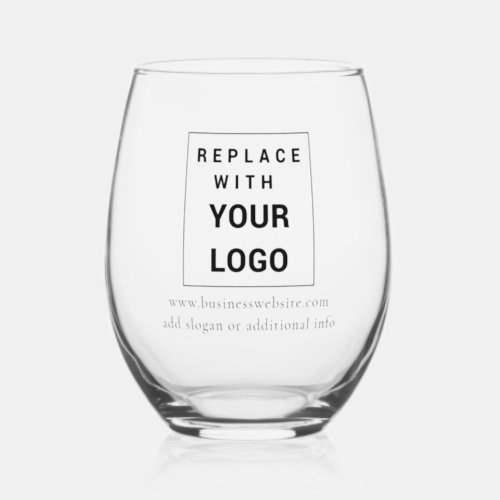 Add Business and Brand Logo Company Promotional Stemless Wine Glass