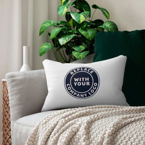 Add Business and Brand Logo Company Showroom Lumbar Pillow