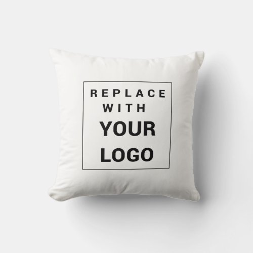 Add Business and Brand Logo Company Showroom Throw Pillow