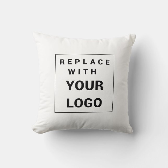 Add Business and Brand Logo Company Showroom Throw Pillow (Front)
