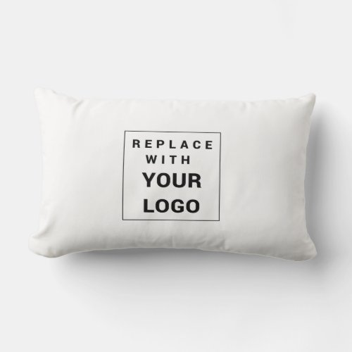 Add Business and Brand Logo Minimalist Company Lumbar Pillow