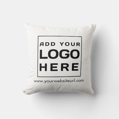 Add Business Brand Logo Company Office Reception Throw Pillow