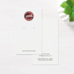 Add Business Brand Logo Earring Display Card