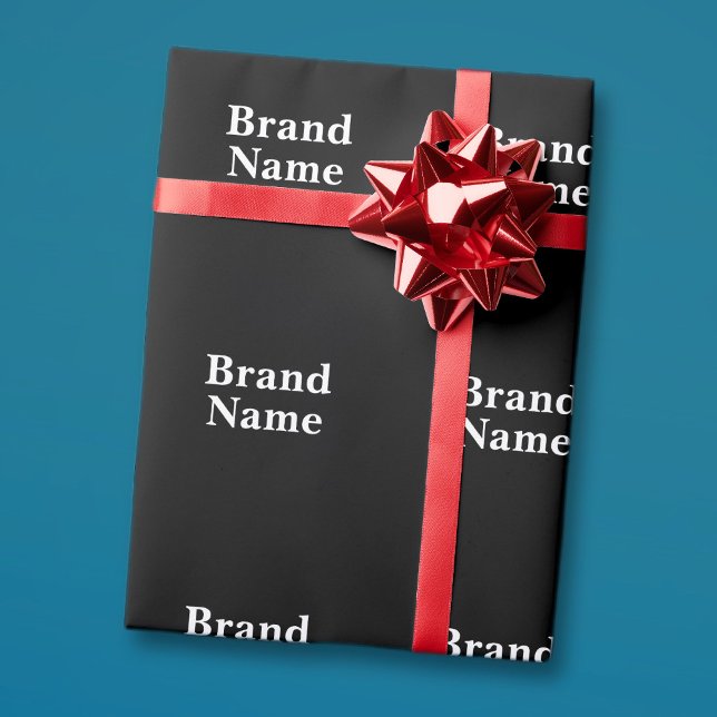 Add Business Brand or other text Wrapping Paper (Creator Uploaded)