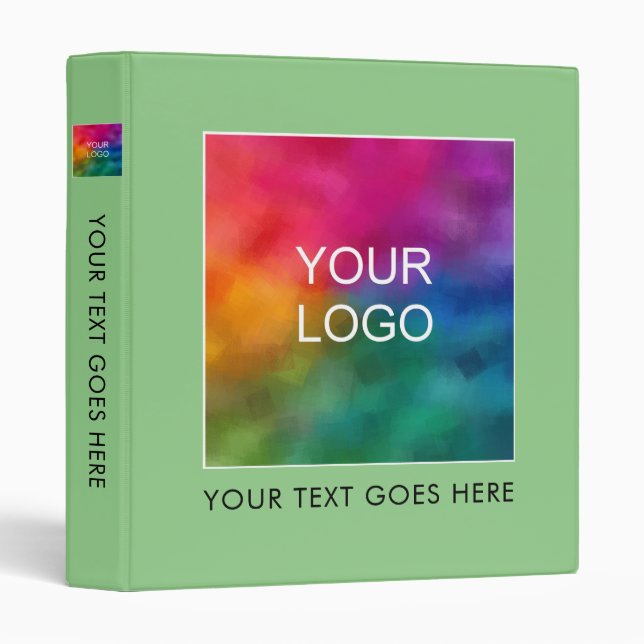 Add Business Company Logo Customer Template 3 Ring Binder (Front/Spine)