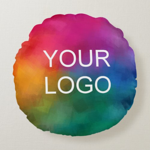 Add Business Company Logo Image Create Your Own Round Pillow
