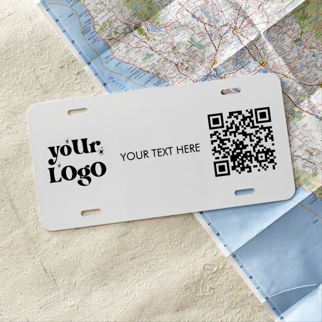 Add Business Company Logo Qr Code Professional License Plate (In Situ)
