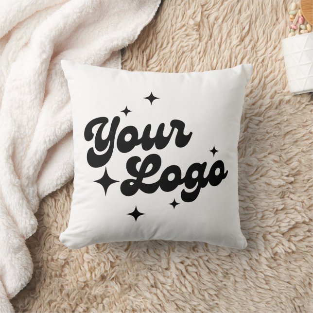Add Business Company Logo Throw Pillow (Blanket)