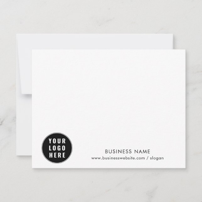 Add Business Logo and Company Employees Custom Note Card (Front)