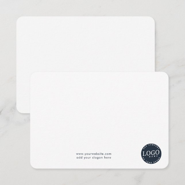 Add Business Logo and Company Office Staff Note Card (Front/Back)