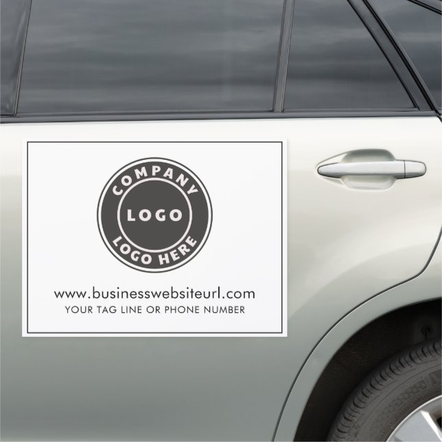 Add Business Logo and Company Slogan Modern Car Magnet (In Situ)