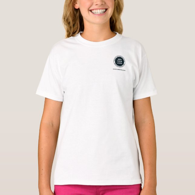 Add Business Logo and Company Website Address T-Shirt (Front)