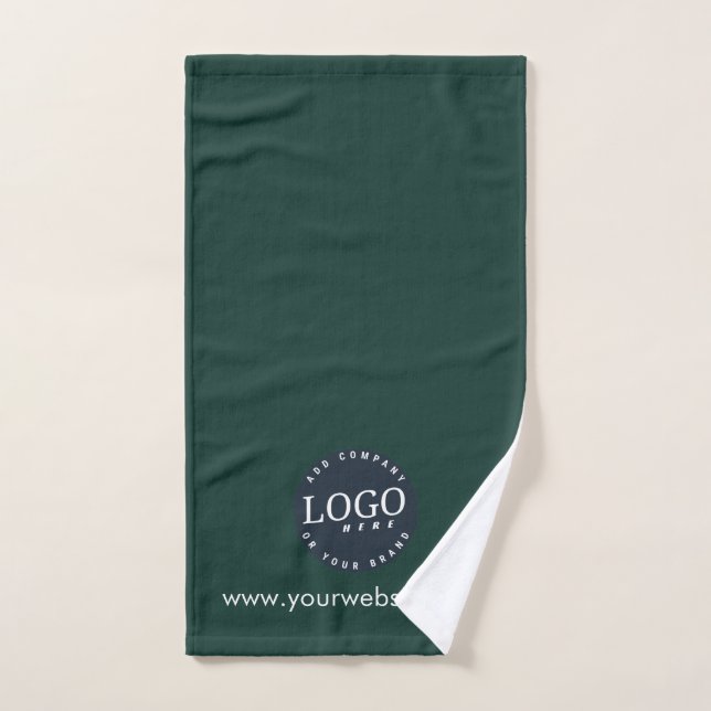 Add Business Logo and Company Website Clients Swag Hand Towel (Hand Towel)