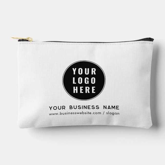 Add Business Logo and Company Website Custom Accessory Pouch (Front)