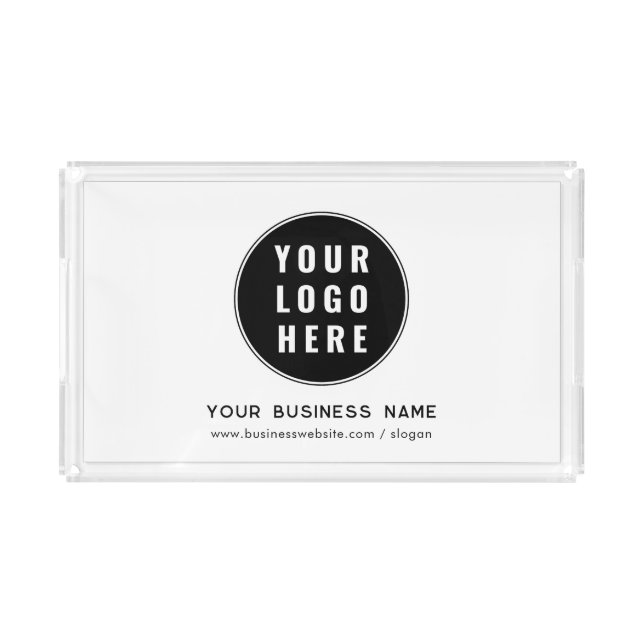 Add Business Logo and Company Website Custom Acrylic Tray (Front)