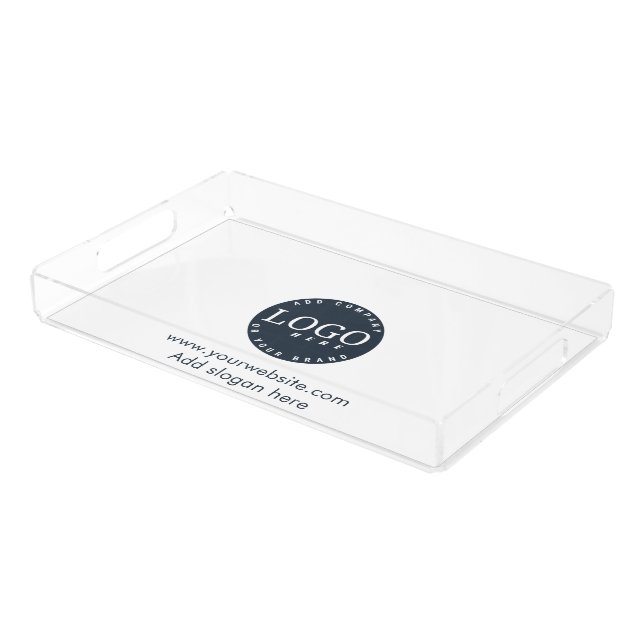 Add Business Logo and Company Website Custom Acrylic Tray (Angled)