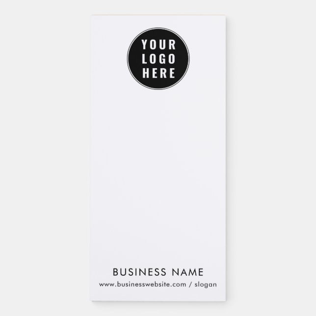 Add Business Logo and Company Website Custom Magnetic Notepad (Front)