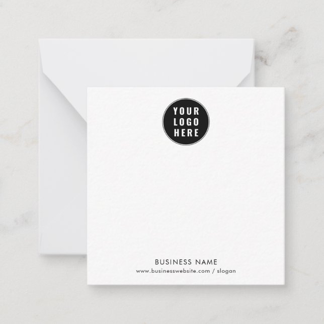 Add Business Logo and Company Website Custom Note Card (Front)