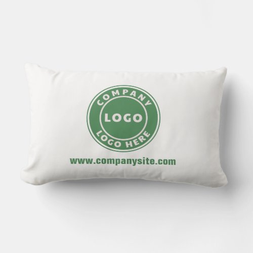 Add Business Logo and Company Website Showroom Lumbar Pillow