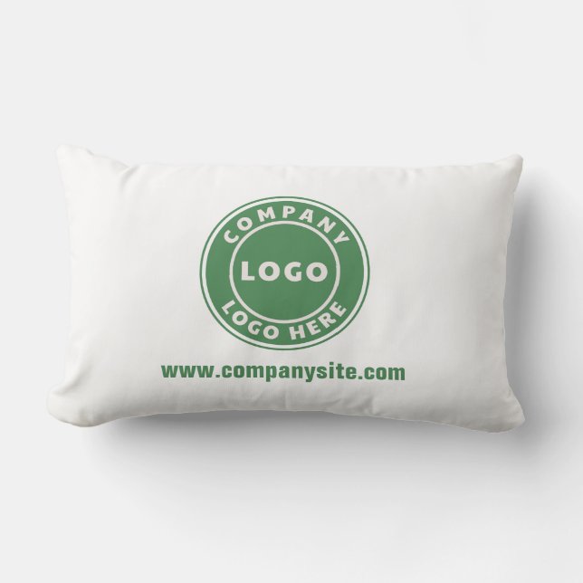 Add Business Logo and Company Website Showroom Lumbar Pillow (Front)