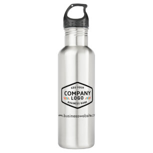 Add Business Logo and Company Website Stainless Steel Water Bottle