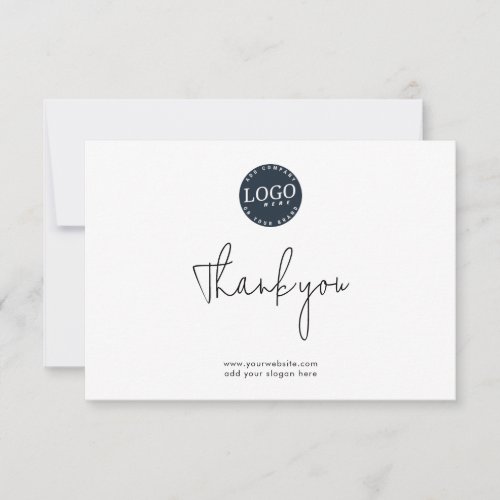 Add Business Logo and Company Website Thank You Note Card